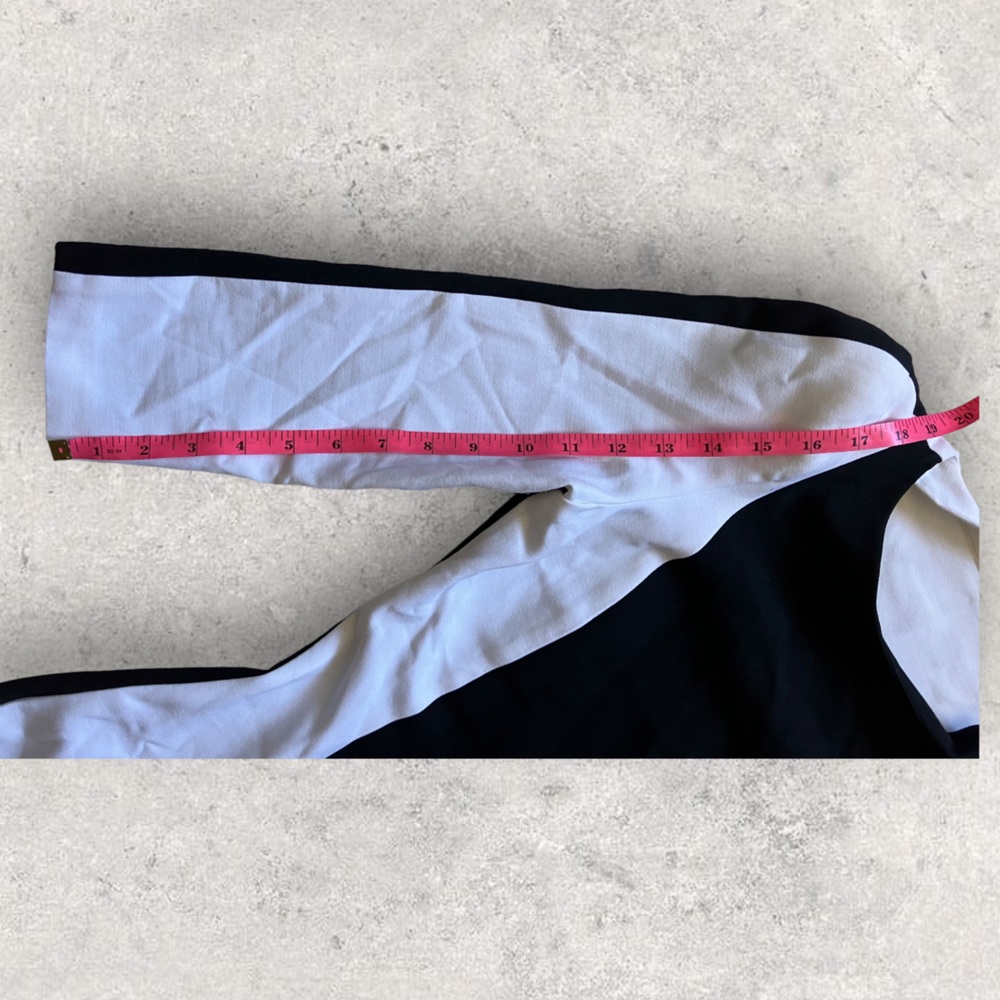 ZARA Color Block Black White 3/4 Sleeve Structured Mini Dress Women's Size Small - Picture 7 of 8